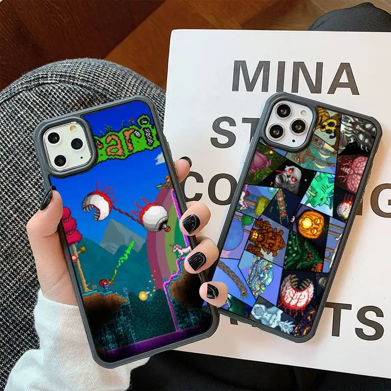 

Game Terraria Phone Case For Iphone 6 6s 7 8 Plus X Xr 11 12 Mini Pro Max PC Cover Fundas Coque