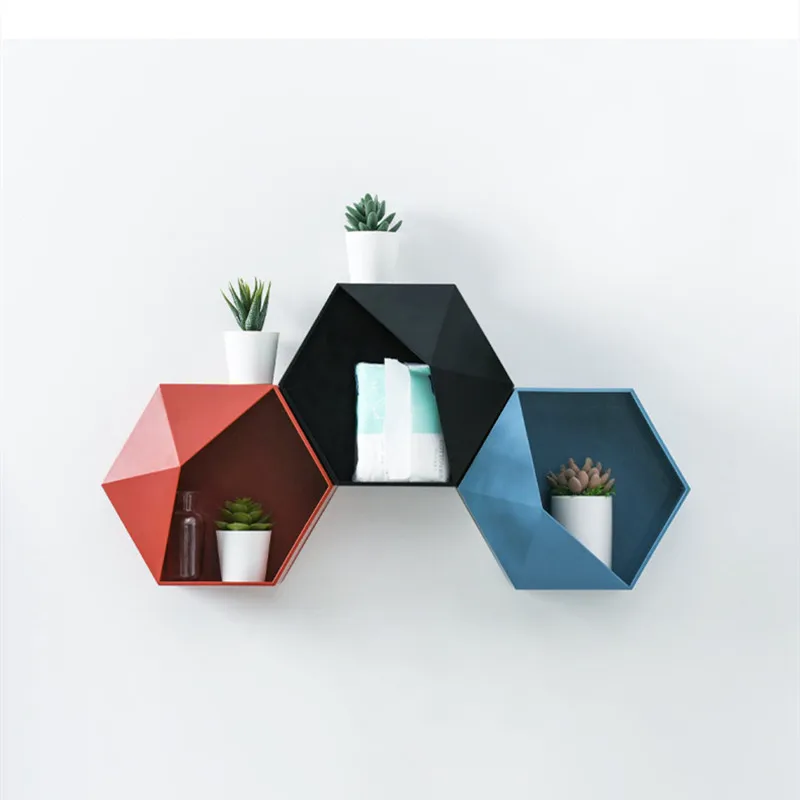 Однотонная настенная Геометрическая полка в скандинавском стиле для гостиной