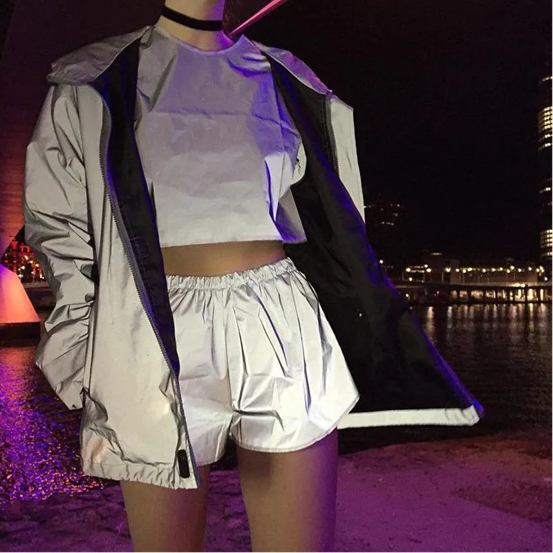 

Fantastic Women Luminous Short Leggings Fancy Pants Women Phat Pants Loose Short Trousers Party Clubs Must-have Fashion Item