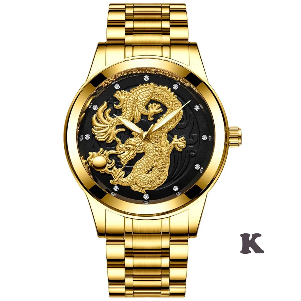 

Brand Luxury LongFeng Couple Table Luminous Gold Color Quartz Ultra-thin Steel Belt Watch relojes