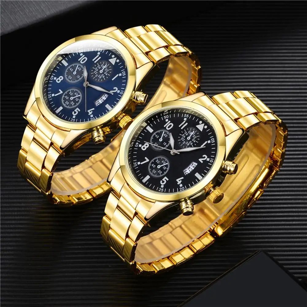 

Fashion Men Round Sub Dial Calendar Display Luminous Analog Quartz Wrist Watch Gift reloj hombre мужские часы