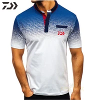 summer thin patchwork fishing t shirt daiwa menbreathable quick dry anti sweat fishing clothes hiking camping outdoor sport wear