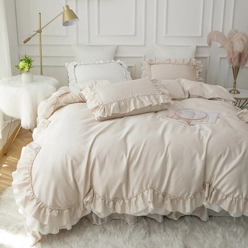 Комплект постельного белья цвета хаки 4 шт. | Дом и сад