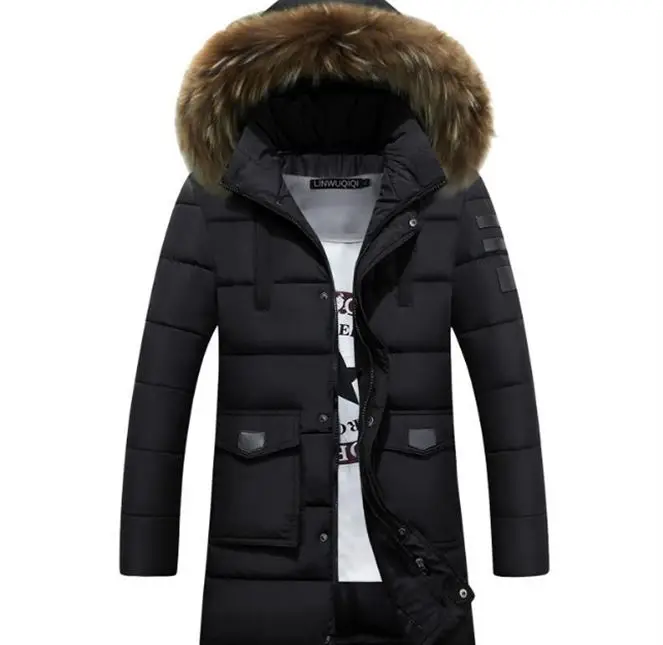 Men's Cotton-padded Clothes Winter Youth Mid-length Korean-style Stylish Slim Fit Handsome Cotton-padded Jacket