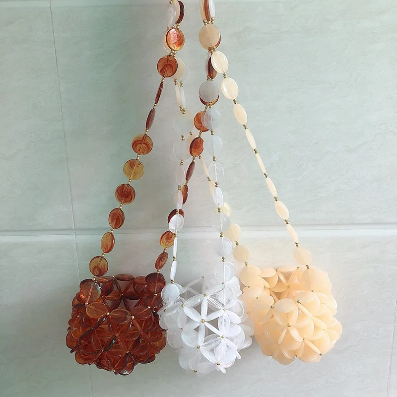 Женская сумка ведро ручной работы с бусинами дизайнерская сумочка от известного