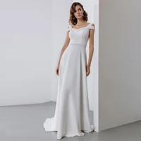satin beading wedding dress white simple 2021 custom made hollow back classic elegant custom made large sizes backless bridal