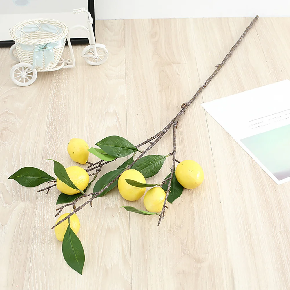 

Искусственные лимоновые ветки Kumquat, пластиковые искусственные растения, фрукты для украшения свадеб, этапов, гостиной, домашний декор