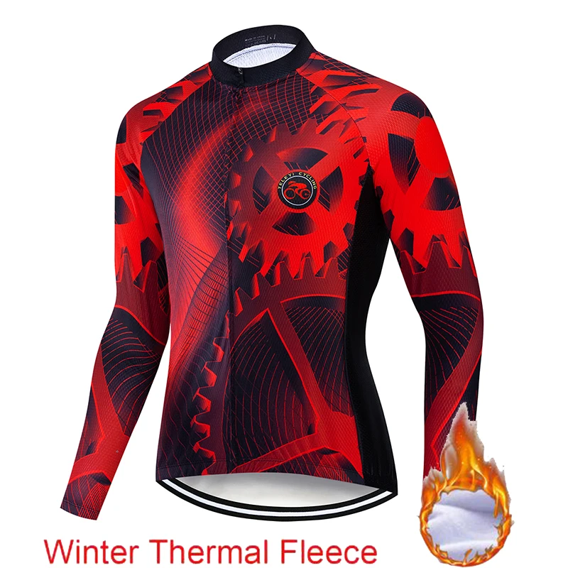 Ropa ciclismo теплая Зимняя Теплая Флисовая велосипедная одежда, мужская Трикотажная одежда, костюм для езды на велосипеде, MTB Одежда, комбинезон, комплект - Цвет: Cycling Clothes
