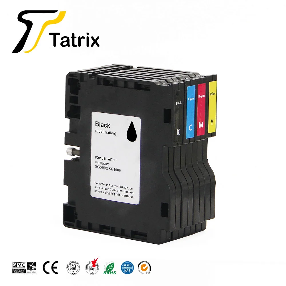 Tatrix Premium Sublimation Color Compatible Ink Cartridge SG500 A3 SG1000 for Sawgrass Sublijet HD Virtuoso SG500 SG1000 Printer