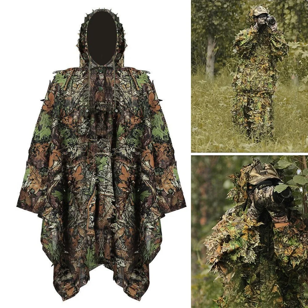 

Охотничья одежда, 3D бионический костюм Ghillie с кленовыми листьями, мужская куртка, брюки, охотничий снайперский Камуфляжный костюм Yowie, камуф...