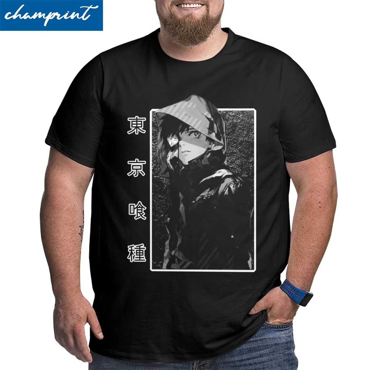 

Футболка Kaneki Ken для мужчин, Токийский Гуль, японское аниме Kaneki Ken, футболки большого размера 4XL 5XL 6XL, одежда