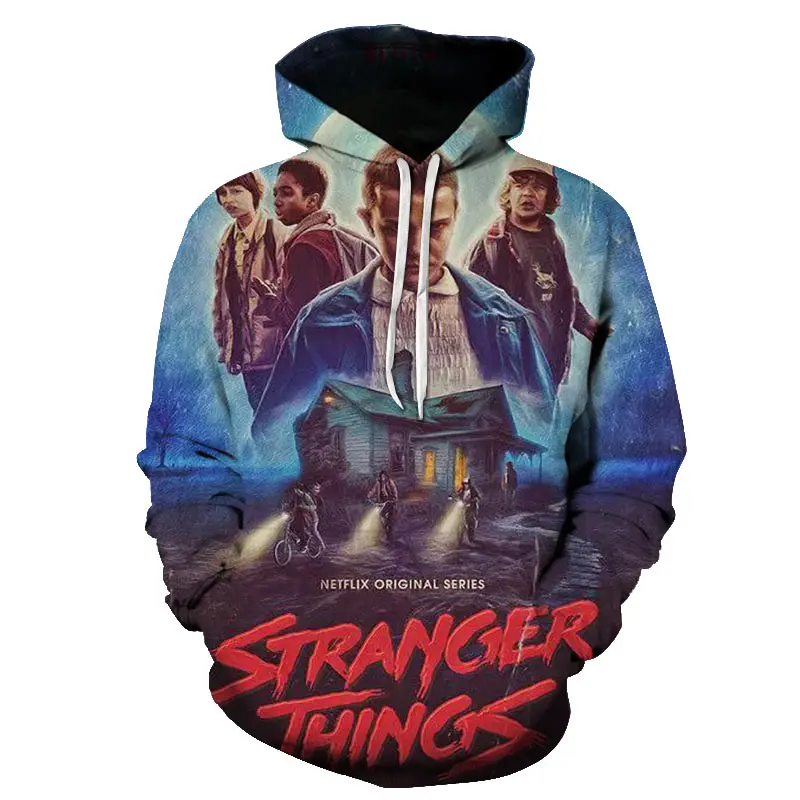 Stranger Thing s Новая мода 3D печатная белая мужская толстовка с капюшоном модная графическая Толстовка Повседневный Уличная пуловер хип хоп толстовки уличная одежда Stranger Thing - Цвет: Asian size 5185