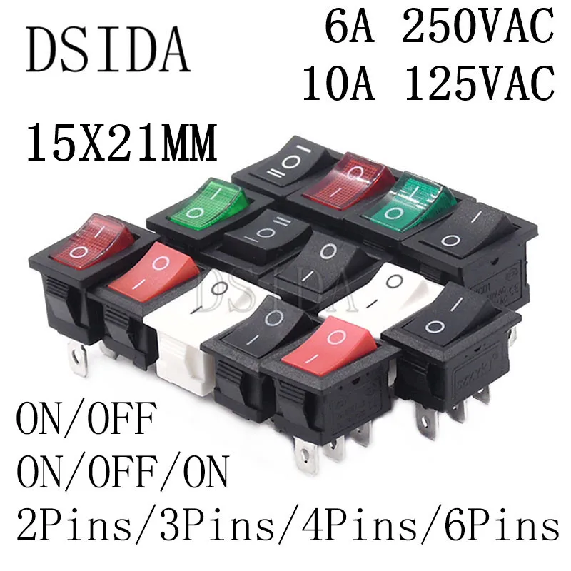 10 шт. клавишный переключатель 2pin/3Pins/4Pins/6Pins игрушечный переключатель/выключатель