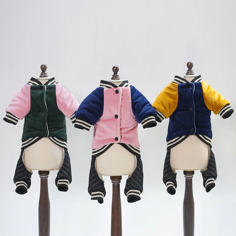 Одежда для маленьких и средних собак теплая зимняя хлопковая куртка с принтом