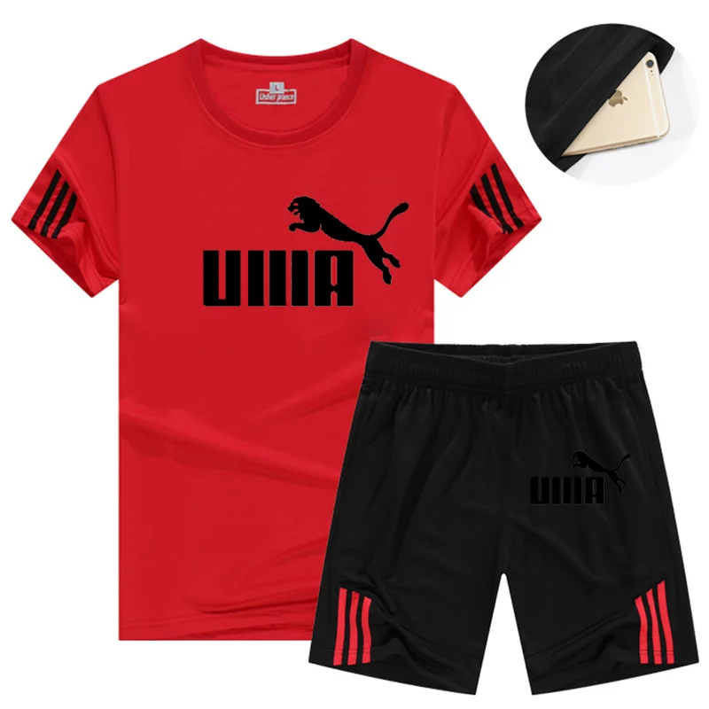 

Two Piece Set Men's Tracksuit Summer Clothes T Shirt Shorts Brand Track Clothing Male Sweatsuit Sports Suits Husband 5 Colors