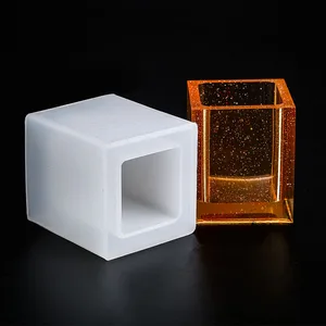 DIY Crystal Epoxy Mold Square Round Pen Holder Resin Mold Plaster Diffuser Stone Decoration Swing Table Mirror Silicone Mold