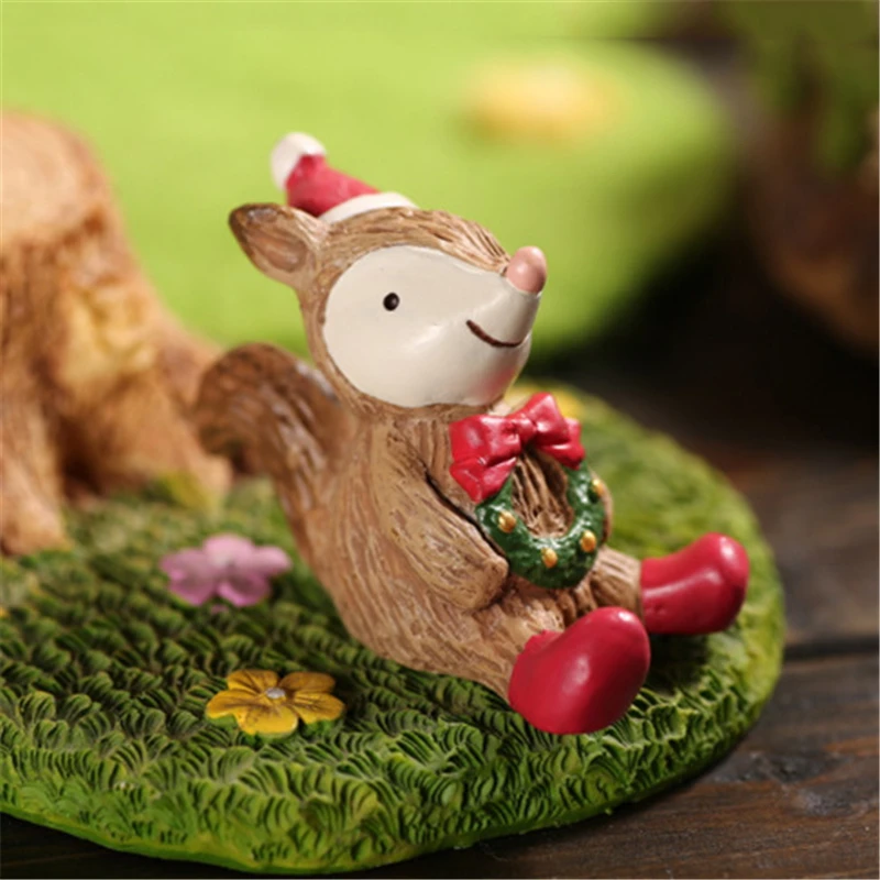 Миниатюрная фигурка из смолы рождественские мини фигурки статуя оленя Санта