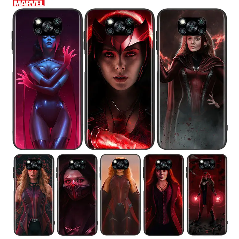 

Marvel Scarlet Witch for xiaomi A3 8 9 10 10T Note 10 MI 9 9T 10 10T 10i 11 11i Lite Pro Ultra SE TPU Black Phone Case
