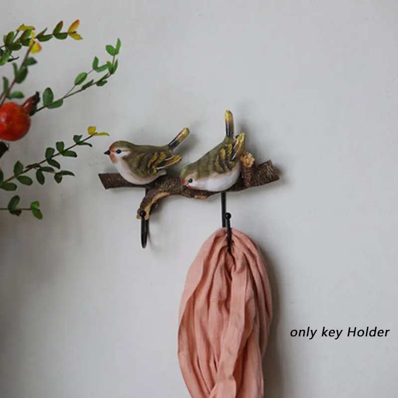 two birds 1 Ключница настенная Креативный рисунок птицы настенное крепление ключница минималистичный домашний крючок для склада зонтик маленькие вещи Органайзер украшение для дома - Цвет: two birds 1