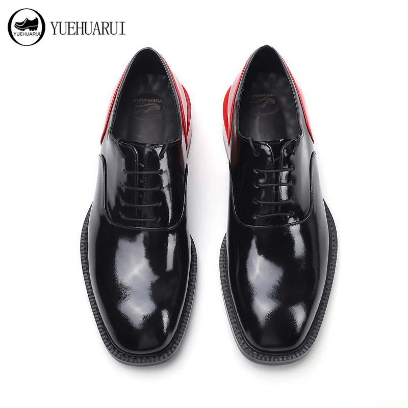 2020 Корейская версия британского стиля с низким вырезом из воловьей кожи черные