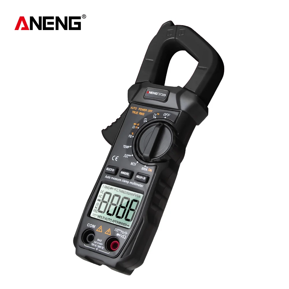 ANENG ST209 цифровой измеритель мультиметра 6000 отсчетов True RMS Amp DC/AC токовый зажим тестер 400 В автоматический измеритель дистанции вольтметр