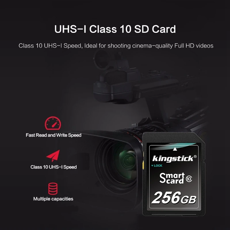 

Kingstick 256GB Memory Card SD Card Class 10 Flash Memory Card SD Flash Card Camera Storage Card Camera SD Card