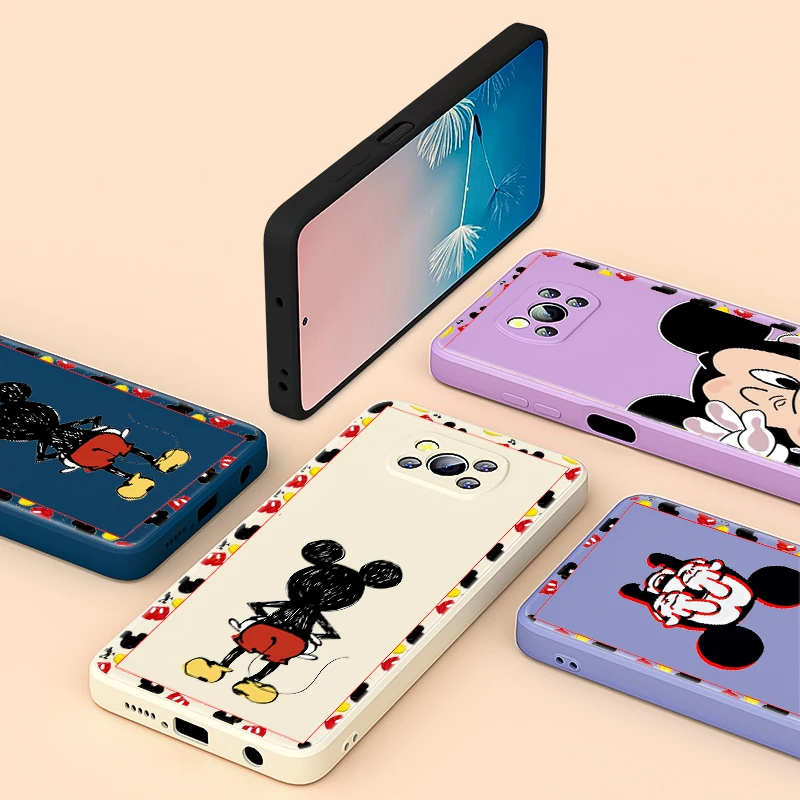 

Mickey Minnie Cute For Xiaomi Poco 6 CC9 A3 Lite Mix 3 4 X3 NFC X2 M2 C3 M3 Pro F3 GT Liquid Silicone Phone Case