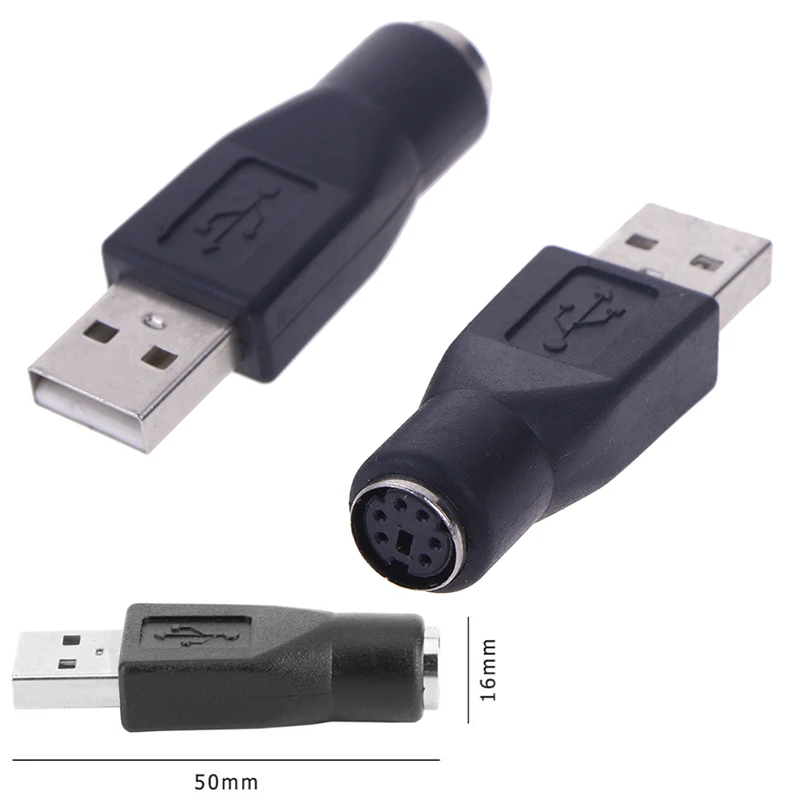 

2Pcs Mouse PS2 Male to USB Female Port Adapter Converter Free shipping