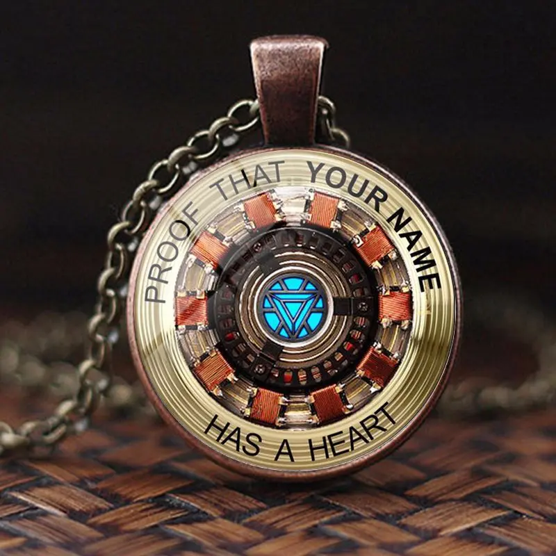 Железный человек ожерелье Тони Старк тибетская Серебряная Стекло купол кулон