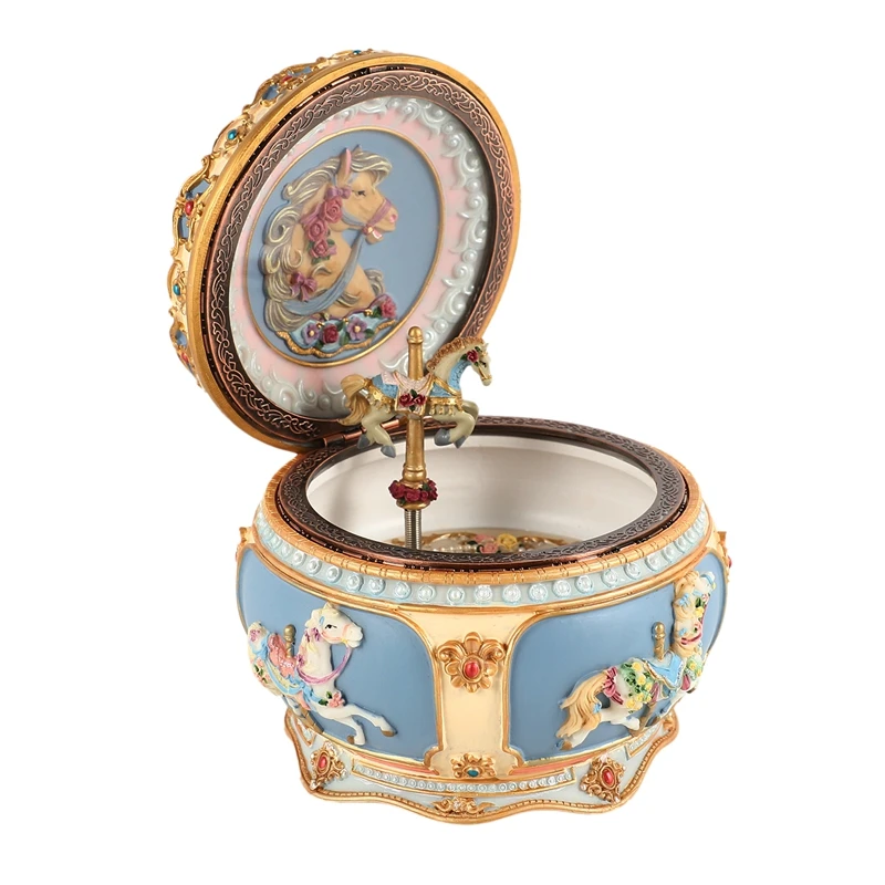 Музыкальная шкатулка в виде карусели со светодиодной вспышкой и управлением