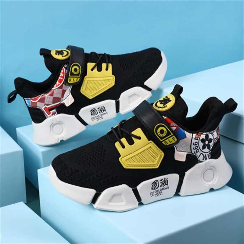 2020 Sale Lightweight Kids Sneakers Breathable Boys Girls Shoes Non-slip Children's Casual Flying Woven Mesh | Детская одежда и