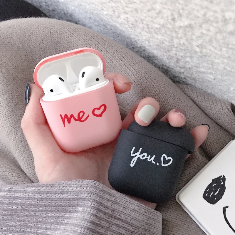 Модные милые сердцу чехол для пар Airpods жесткий поликарбонатный Беспроводной