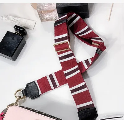 wine red stripe Нейлоновые женские сумки на ремне, широкие сумки на ремне, сумки на ремне, аксессуары/регулируемые ремни на ремне, аксессуары для сумок, длинные ремешки, ручка - Цвет: wine red stripe