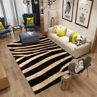 nordic living room 3d zebra pattern carpet super flannel point plastic anti slip area rug floormat decor bedroom carpets
