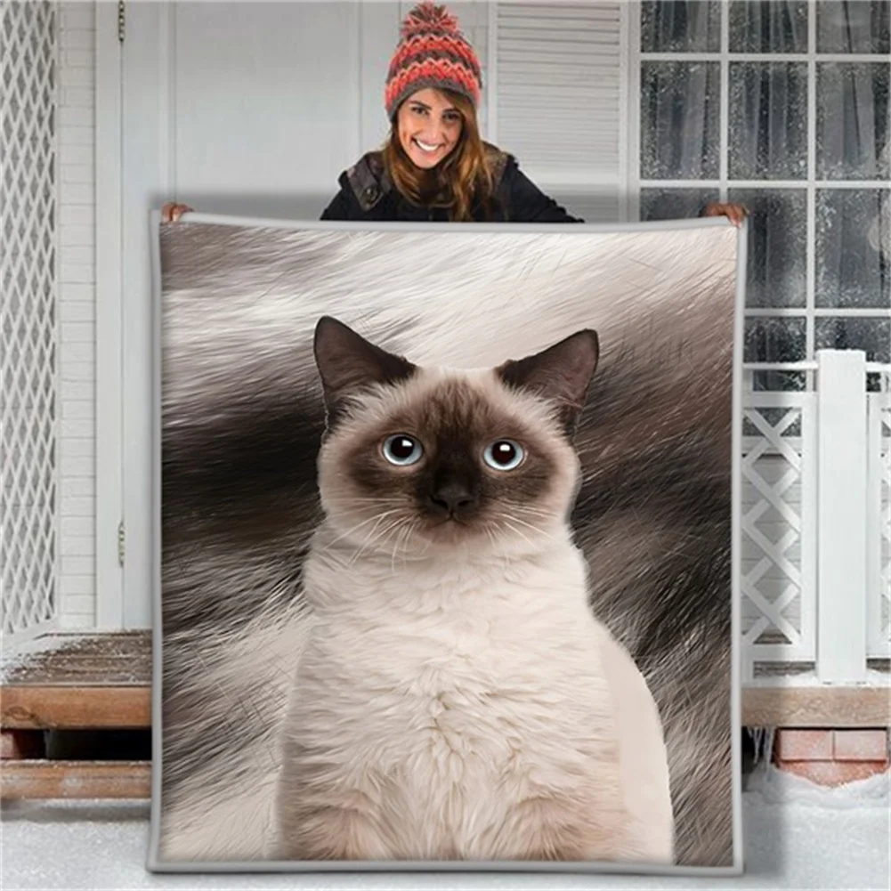 Мягкое Флисовое одеяло для домашних животных Siamese Cat | Дом и сад