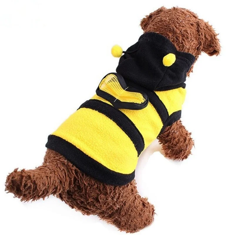 

Hokerbat Bee Pet Puppy Coat Apparel Outfit Fleece Clothes Dog Cat Hoodie Fancy Costume Halloween Cosplay Sweater Dog Hoodies