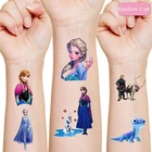Наклейки с татуировками Холодное сердце Disney, украшение для детского дня рождения, мультяшная наклейка Анны, Эльзы, классические игрушки, детские подарки