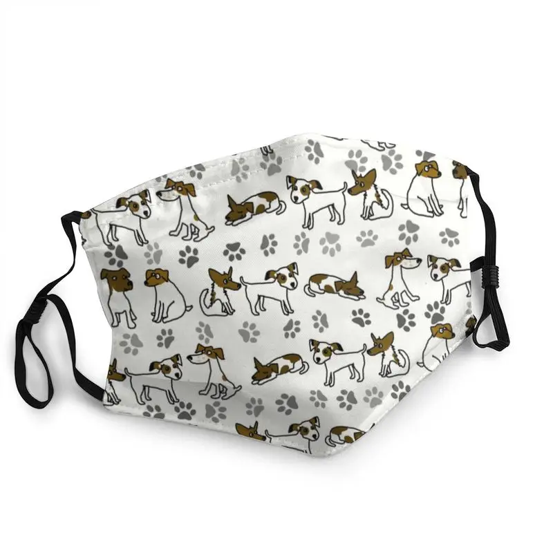 

Funny Jack Russell Terrier Cartoon Pattern Reusable Unisex Adult Face Mask Dust Protection Cover Respirator Mouth Muffle