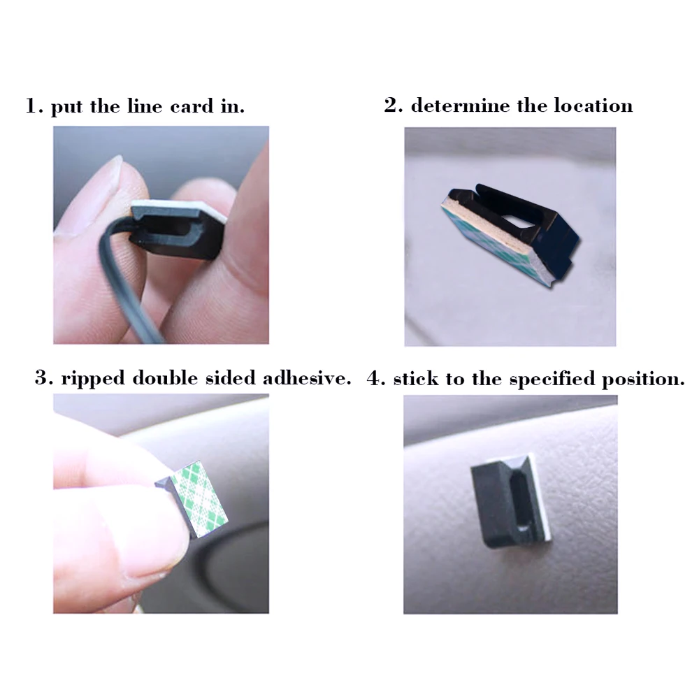 50 шт. липкая пряжка для кабеля плоская Монтажная Пряжка приборной панели