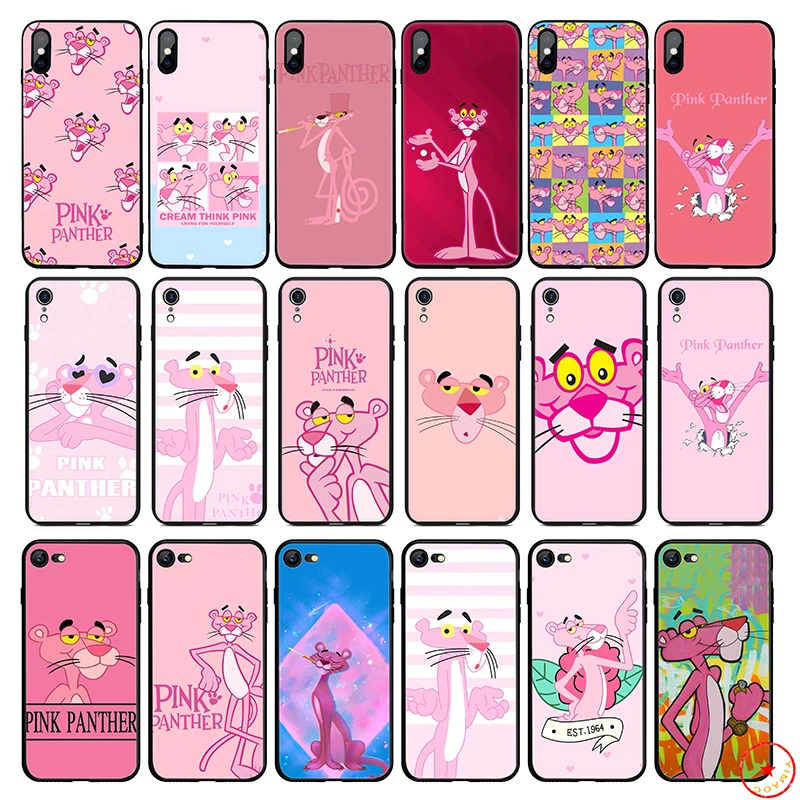 Розовый пантера Мягкий силиконовый чехол для телефона iPhone 11 Pro Xs Max X или 10 8 7 6S Plus 5