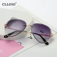 clloio rimless sunglasses women luxury brand designer sun glasses gradient shades cutting lens ladies frameless metal eyeglasses
