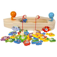 children learning educational preschool toys magnetic wooden boat fishing game kids number alphabet catching counting toy