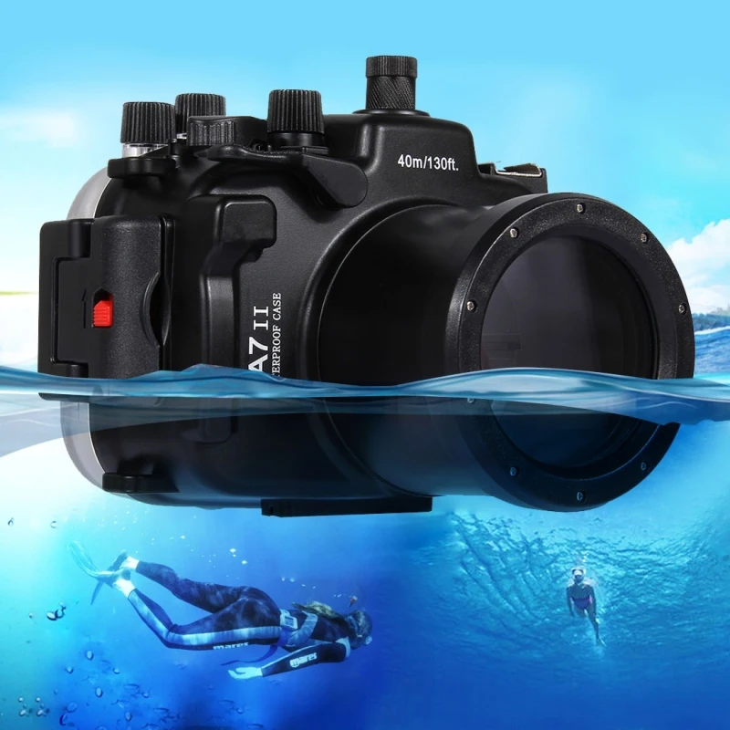 

PULUZ 40 м глубина подводного погружения водонепроницаемый чехол для камеры Sony A7 II / A7R II / A7S II (FE 28-70 мм f/3,5-5,6 OSS)