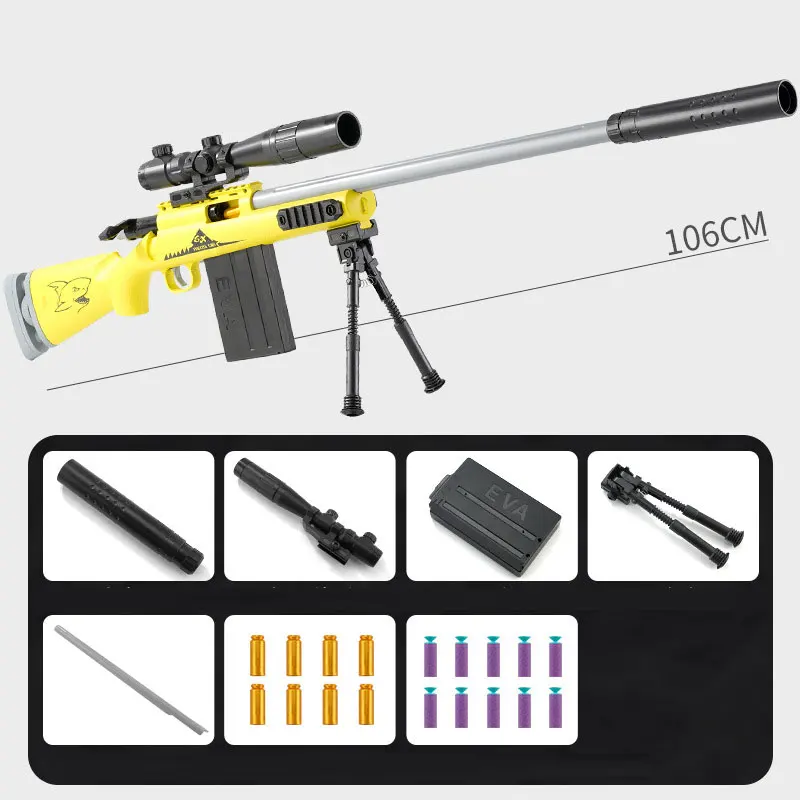 Снайперская Пуля для бросания в виде ракушки мягкая пуля AWM M24 ручной игрушечный