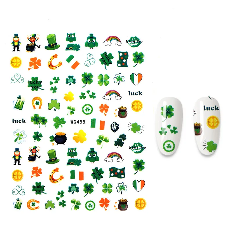 

The New 3D Nail Sticker Four leaf clover stickers for nail Foil Design Nails Accessories Fashion Manicure Sticker