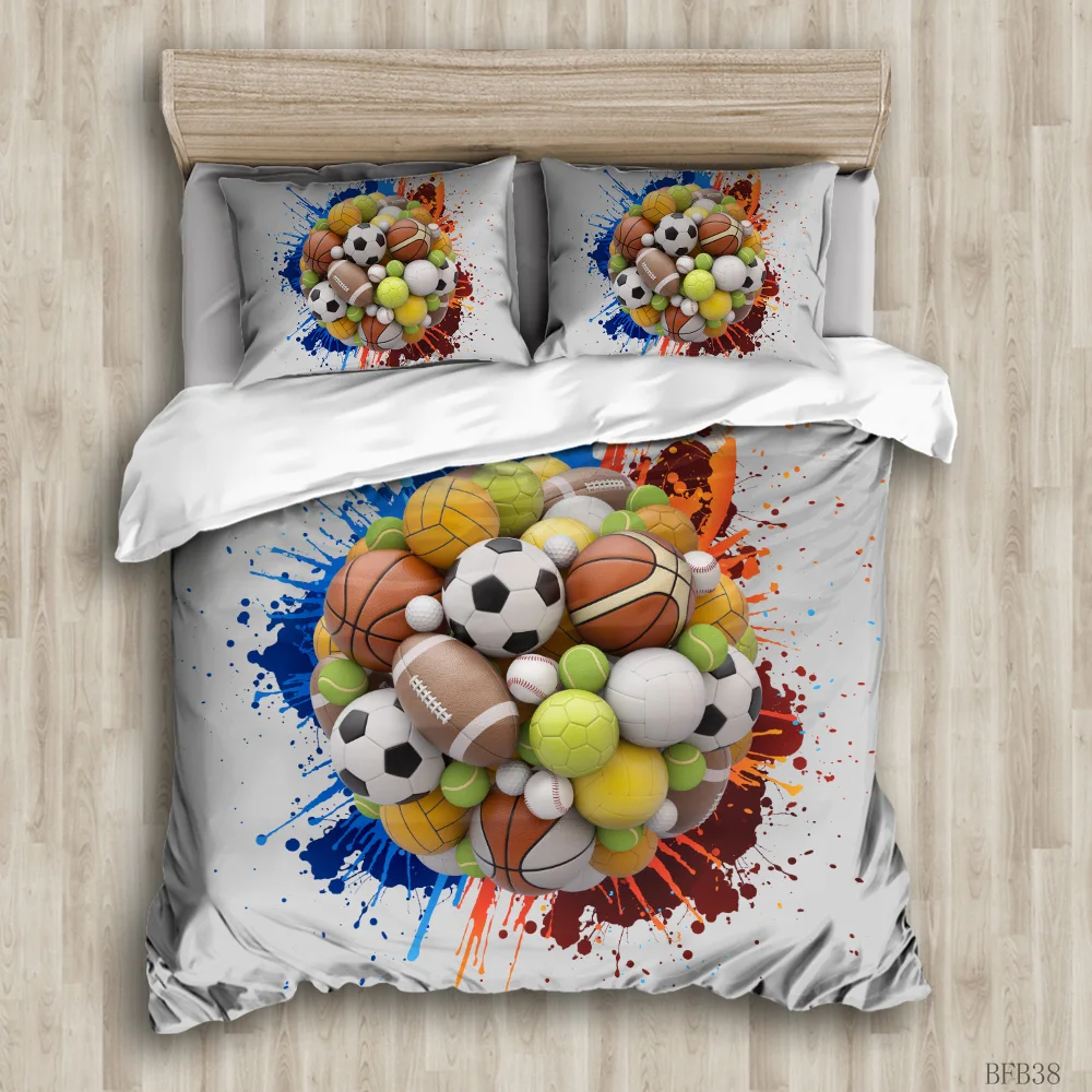 

Sport Duvet Cover Football Basketball Rugby Baseball Bedding Sets Boy Bed Sets 3D Soccer Home Textile Gift Comforter Cover
