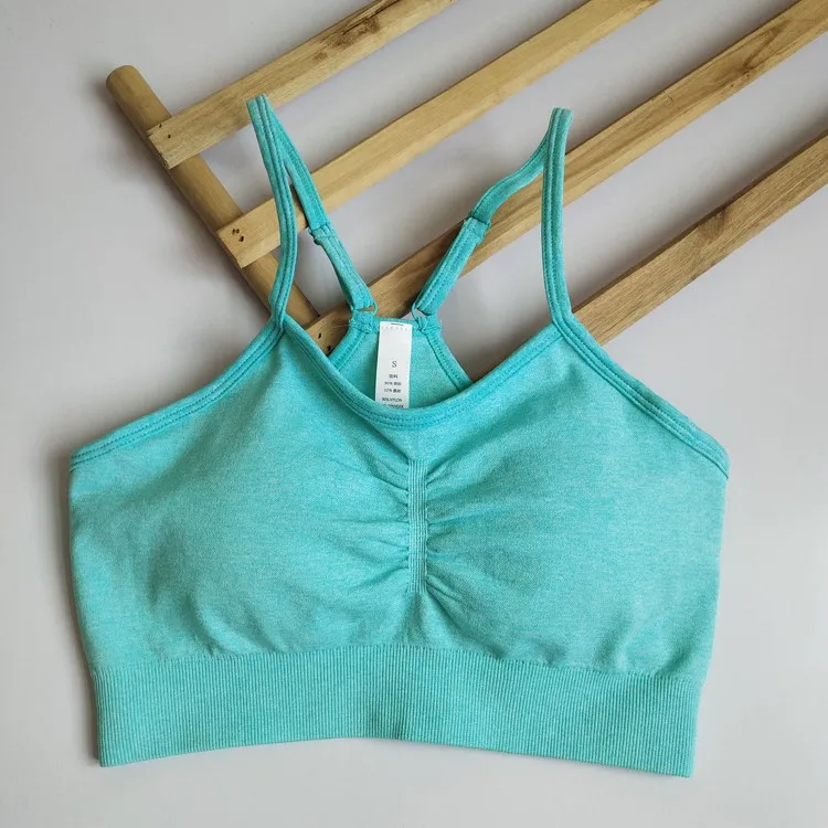 Mesh Sports Bra Push Up Padded Strappy Yoga Sportswear Running Sport Bras Women Fitness Gym Bra Sexy Seamless