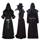 Костюм Чумного доктора для взрослых на Хэллоуин 2020, средневековая маска с капюшоном в стиле стимпанк, шапка, костюм для ролевых игр