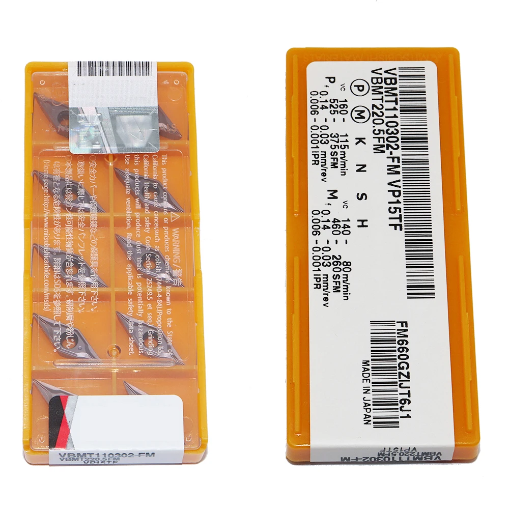 

10PCS VBMT110302-FM VP15TF Carbide Inserts CNC Turning Tools Metal Lathe Cutter Cutting For SVJBR Toolholder