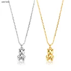 Ожерелье ANDYWEN из стерлингового серебра 925 пробы с подвеской в виде Золотого медведя, длинная цепочка, модные ювелирные изделия для 2020 рок, панк, украшения для свадебной Вечери